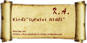 Királyfalvi Aldó névjegykártya